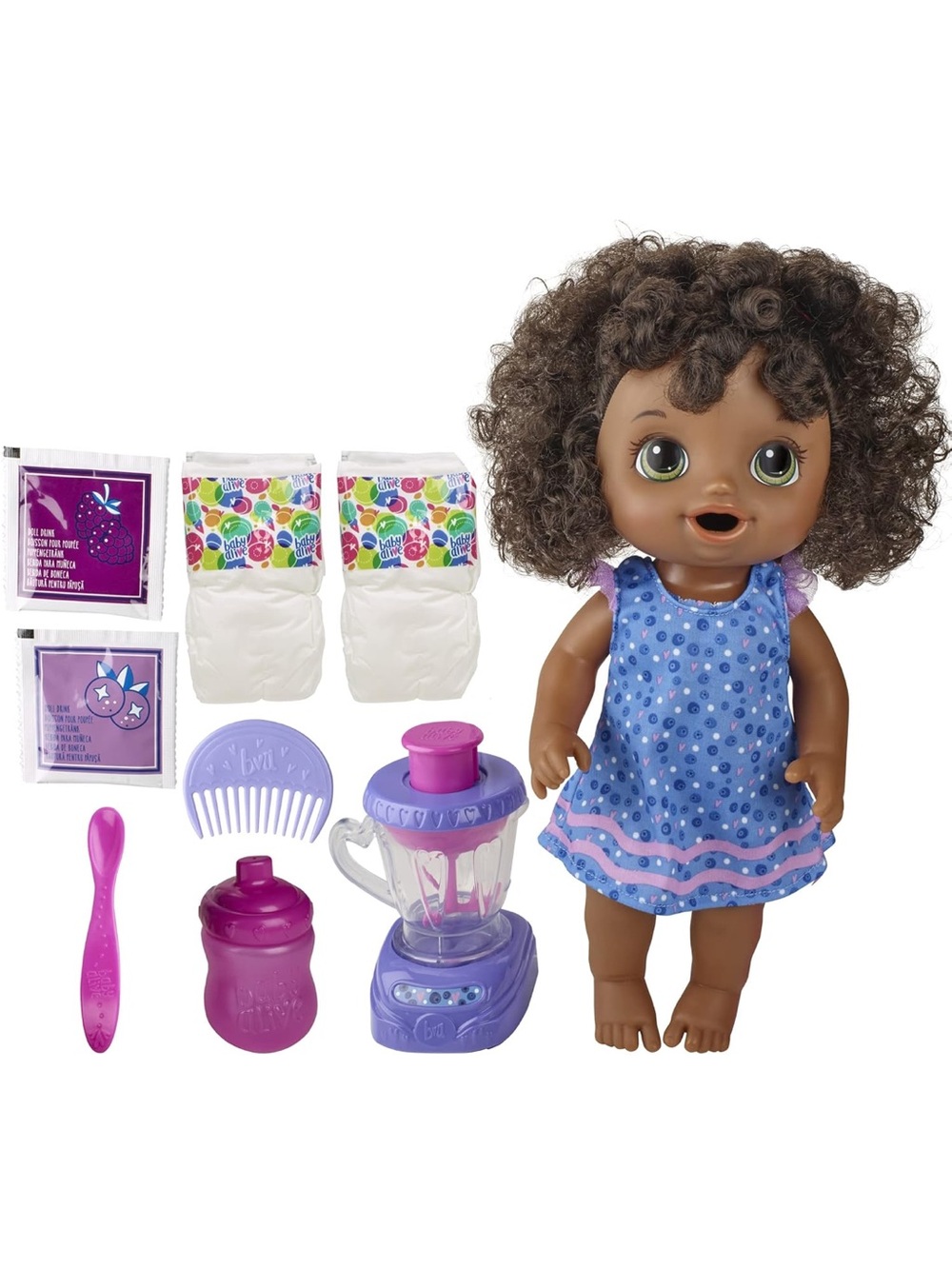 Baby Alive Magical Mixer Baby Doll Blueberry Blast with Blender Accessories